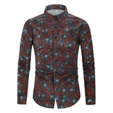 2020 New Men's Silk Satin Floral Printed Shirts Male Slim Fit Long Sleeve Flower Shirts Print Casual Party Shirt Tops M-3XL