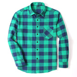 100% Cotton Flannel Men's Plaid Shirt Slim Fit Spring Autumn Male Brand Casual Long Sleeved Shirts Soft Comfortable 4XL 5XL 6XL